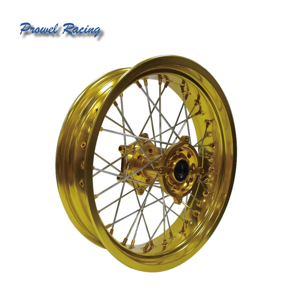17 Inch Aluminium Alloy Motorcycle Spoke Wheels Sets For Supermoto