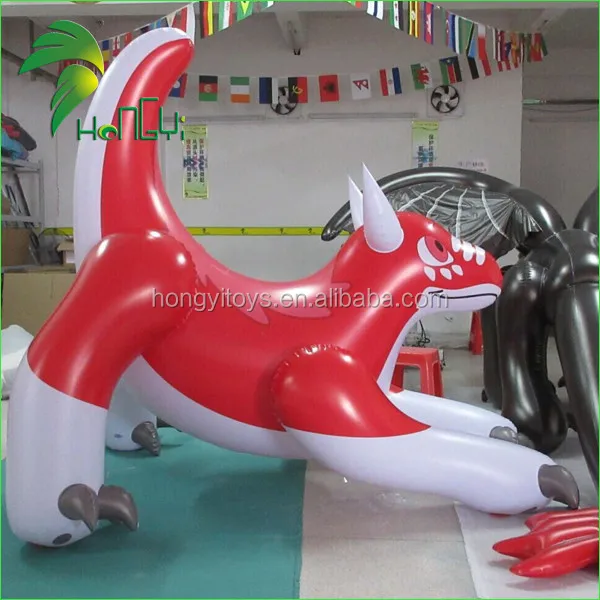 Riding Sex Custom Inflatable Cartoon Dragon Toy Red And White Giant 