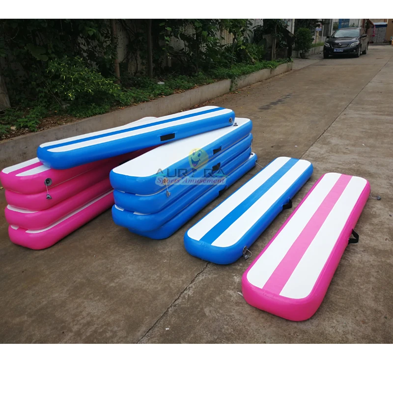 

High Quality DWF Pink Or Blue Color Inflatable Air Mat / Inflatable Air Gymnastics Balance Beam For Sale, Customized