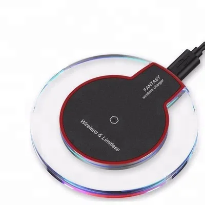 hot products 2019 qi fantasy crystal wireless phone charger led