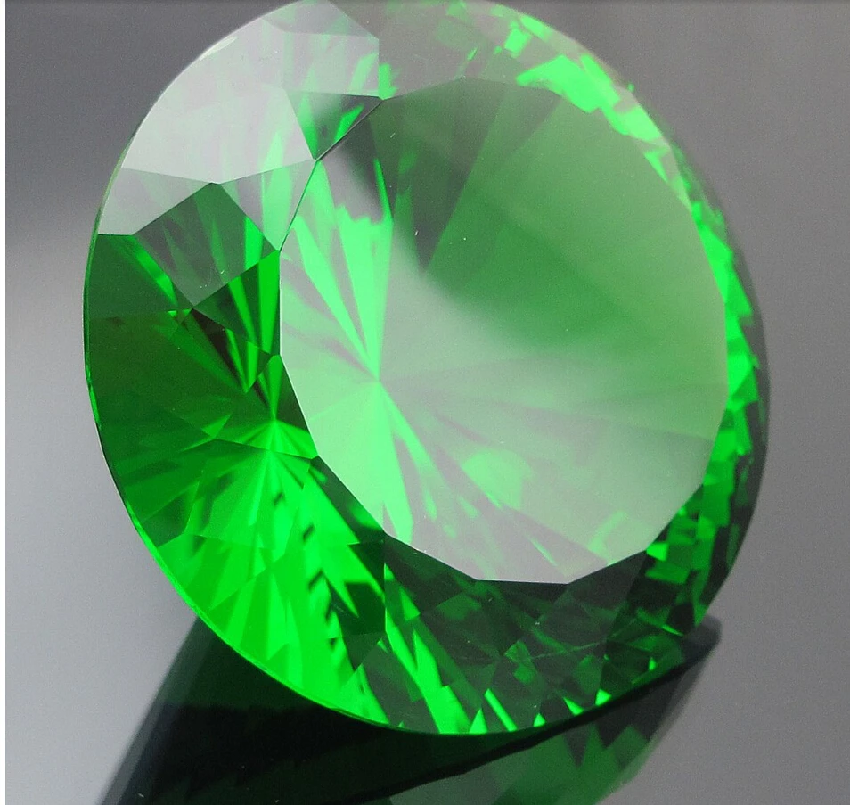 Verde Longwin 80 mm W Cristallo K9. tinta unita Fermacarte ornamentale a forma di diamante 