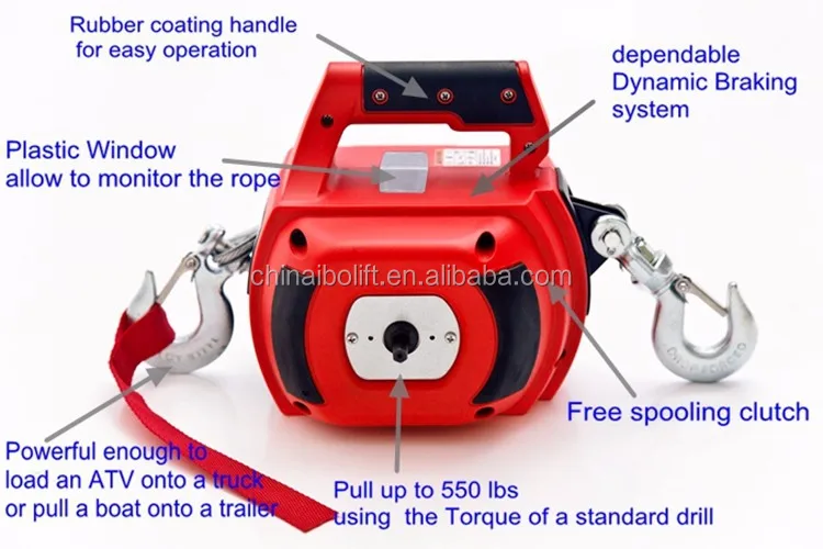 Portable Electric Drill Powered Baby Winch 500 Lb Buy Baby Winch