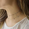 100% 925 sterling silver double layer cz chain choker chocker women ladies fashion delicate thin chain chain necklace