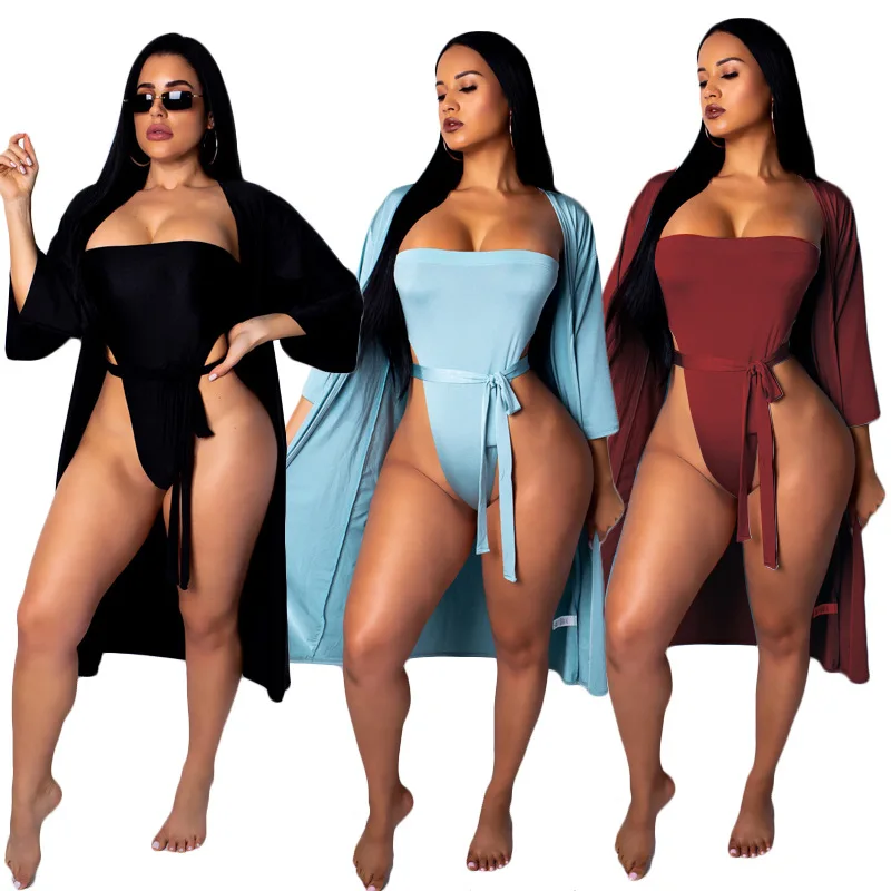 

MT516-9321 Western style sexy pure color fashion print sexy 2pcs beach swimwear