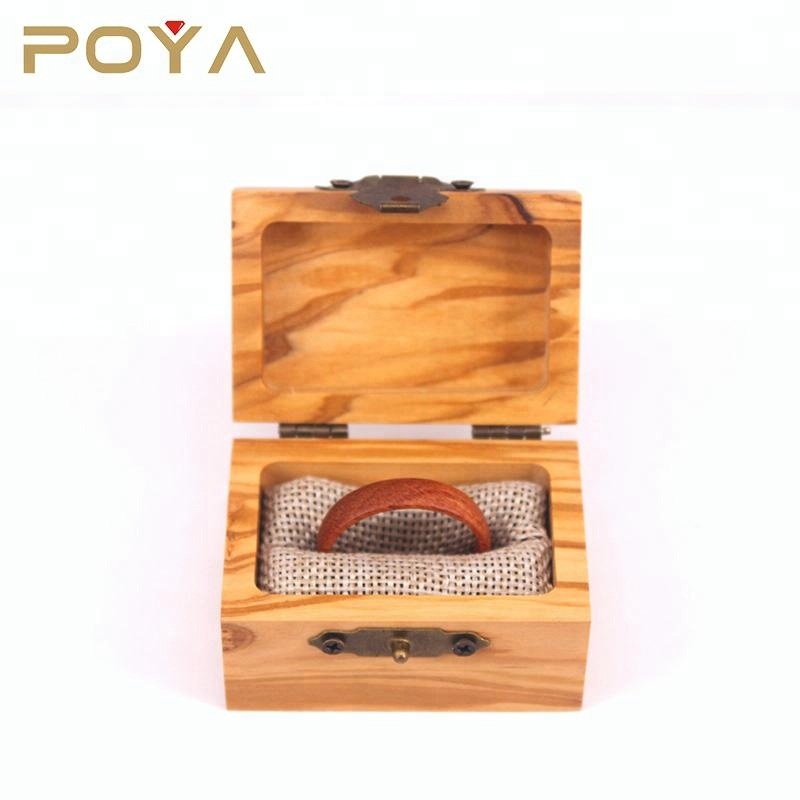 

POYA Jewelry Handmade Wooden Jewelry Box,Real Wood Wedding Box for Rings