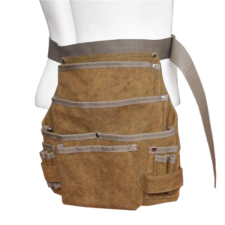 

5-Pockets Canvas Nail Tool Apron Pouch Bag for Easy Carrying Tools