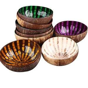 Image of Handmade Coconut Shell Bowl Natural For Salads, Breakfast,Rice
