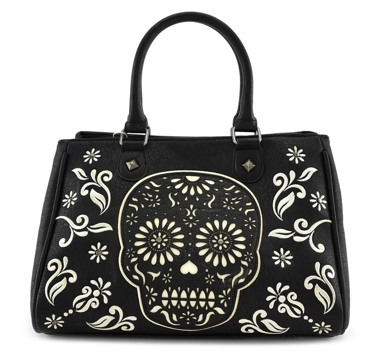 Buy Loungefly Quilted Embroidered Sugar Skull Tote Bag in Cheap Price ...
