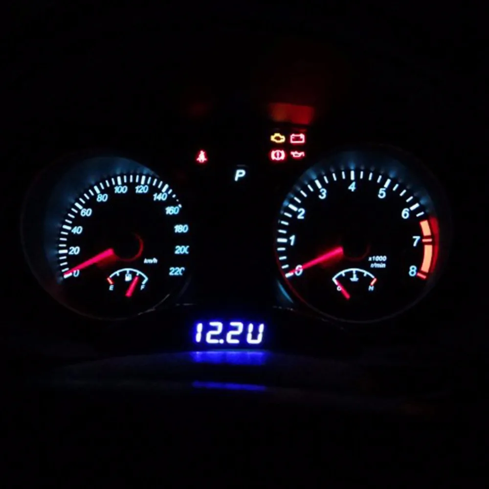 

New Multifunction Black 12V LED Luminous Digital Car Desk Clock Voltmeter Thermometer Time Automobile Electronic Table Clocks