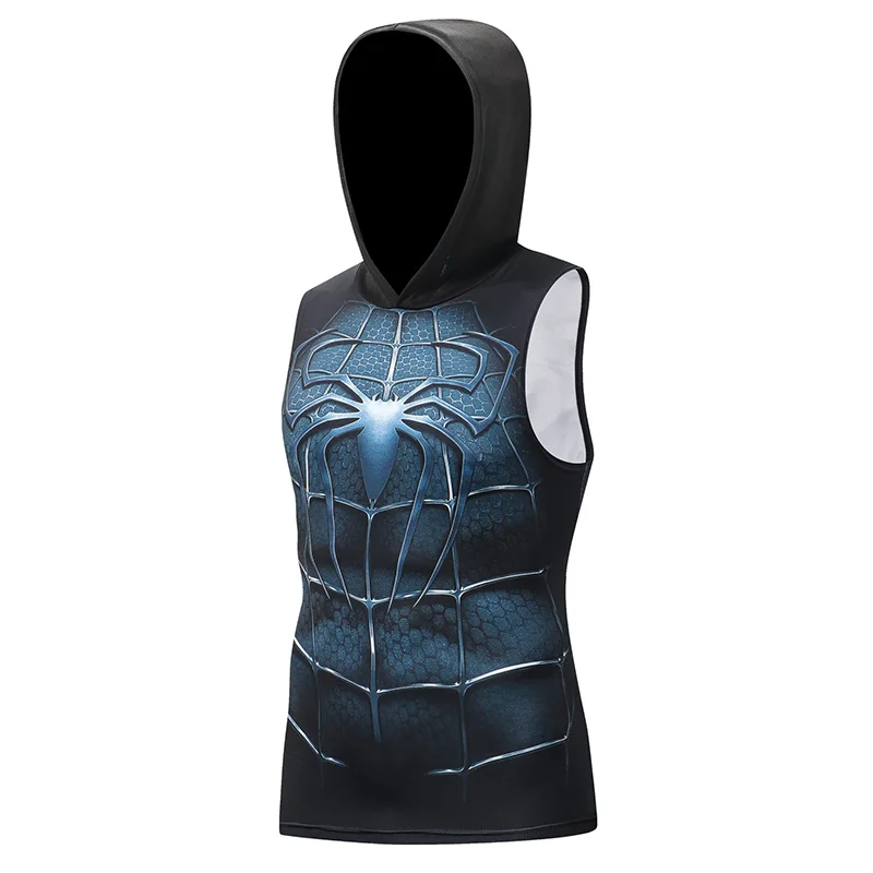 
Superhero 3D printing bodybuilding stringer tank top men High elasticity fitness vest muscle guys sleeveless hoodies vest 