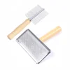 Brush Hair Dog Comb Cat Puppy Products For Pets For Cats Wooden Handle Steel Red Wooden Handle Steel Slicker Size M