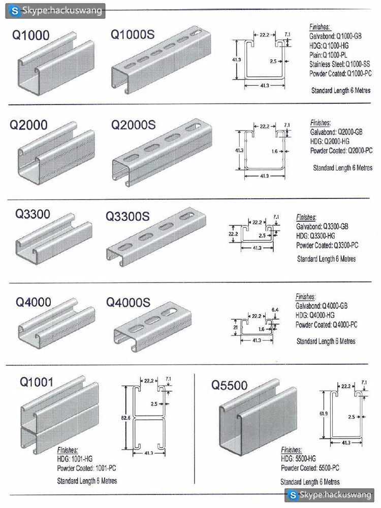 Power Strut Channel Slotted Steel C Channel With Ul Cul Standard Buy