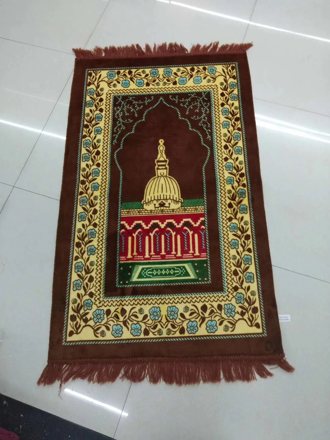 Hot Sell Super Soft with Tassel Muslim Prayer Rug 100% Raschel Thick Prayer Mat