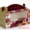 Window bakery cupcake box with inserts fit 2 pieces standard size with slice cake package box
