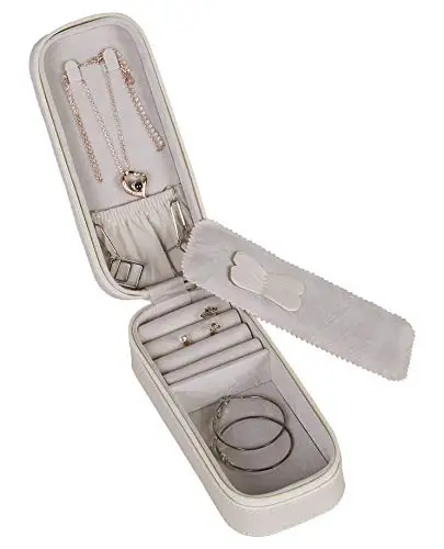 

New European Princess simple jewelry box portable small travel earrings necklace ring jewelry storage case, Black