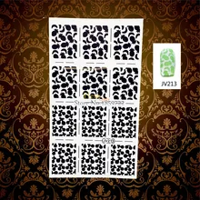1PC Beauty White Hollow Out Mouse Pattern Nail Sticker Template HWJV213 Nail Manicure Art Paint Polish
