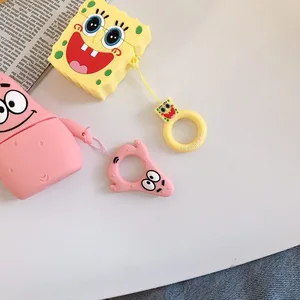 Cartoon 3D Silicone Cover for SpongeBob Large Star Cute For Apple Airpods Cases Cover Protective