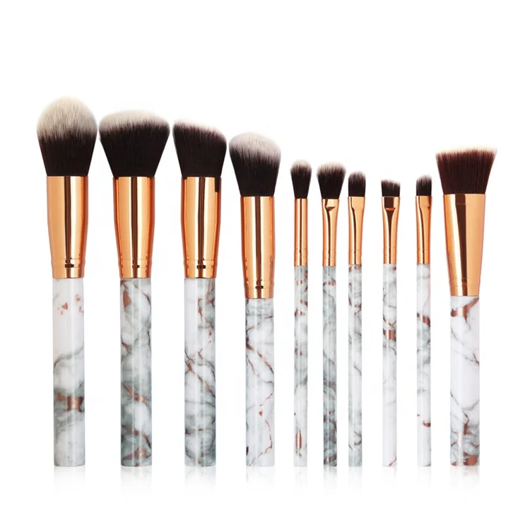 

10 pcs marble makeup brushes make-up brush professional makeup brush kit, N/a