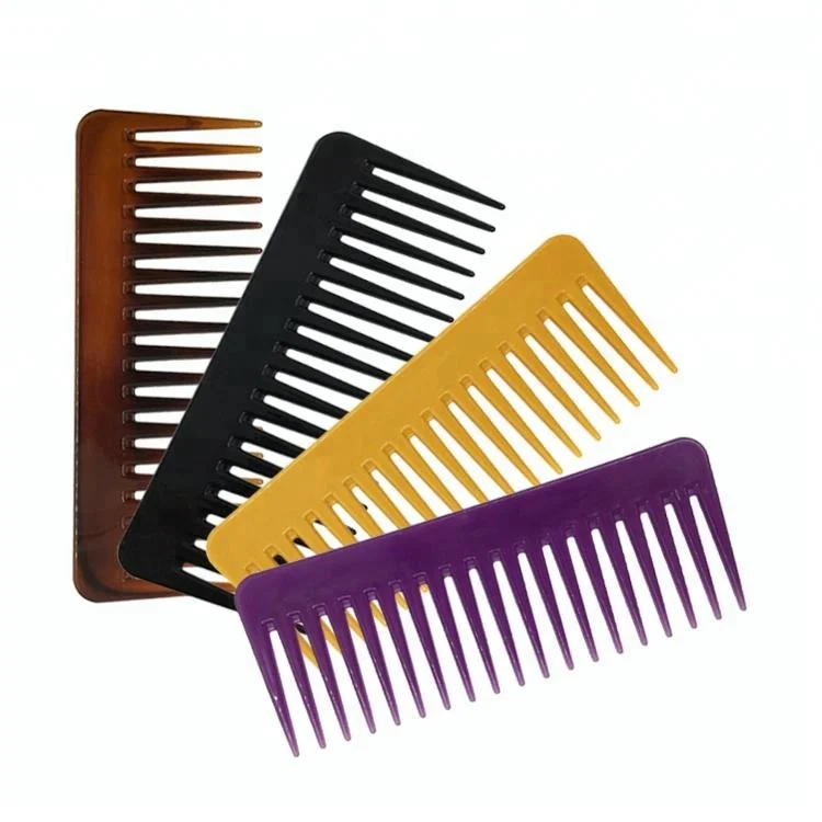 

Custom Assorted Color Wide Tooth Detangler Fluff Comb, Multi color and could be customized