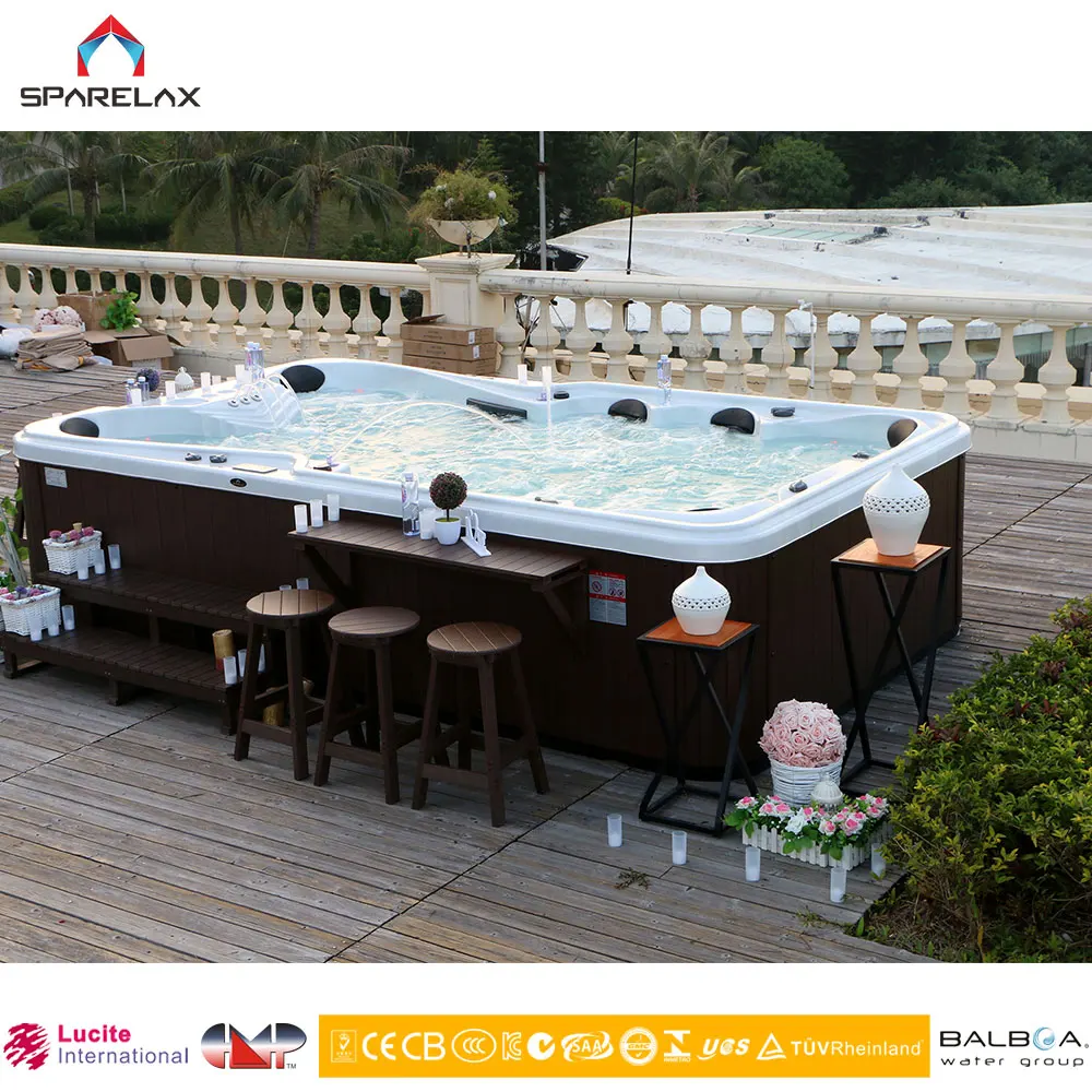 Big Garden Extra Large Size Outdoor Rectangular 10 Person Hot Tubs