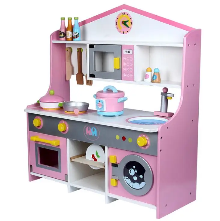 
CE Certified Fashion Eco-friendly Non-Toxic Hot Style Educational Pretend Play Toy Kids Wooden Kitchen Toy 