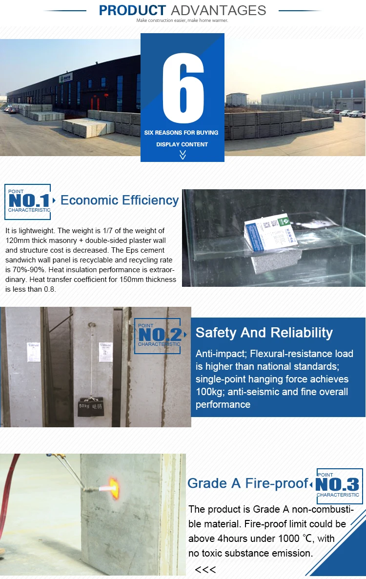 Foam Cement Sandwich Panel Exterior Concrete Precast Wall Panel