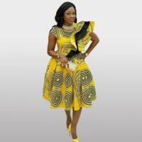 

Dongguan Clothing Ready to Ship Women Nigerian African Kitenge Dress Designs Pictures
