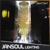 JANSOUL new especial yellow color large with pretty design crystal chandelier light for lobby