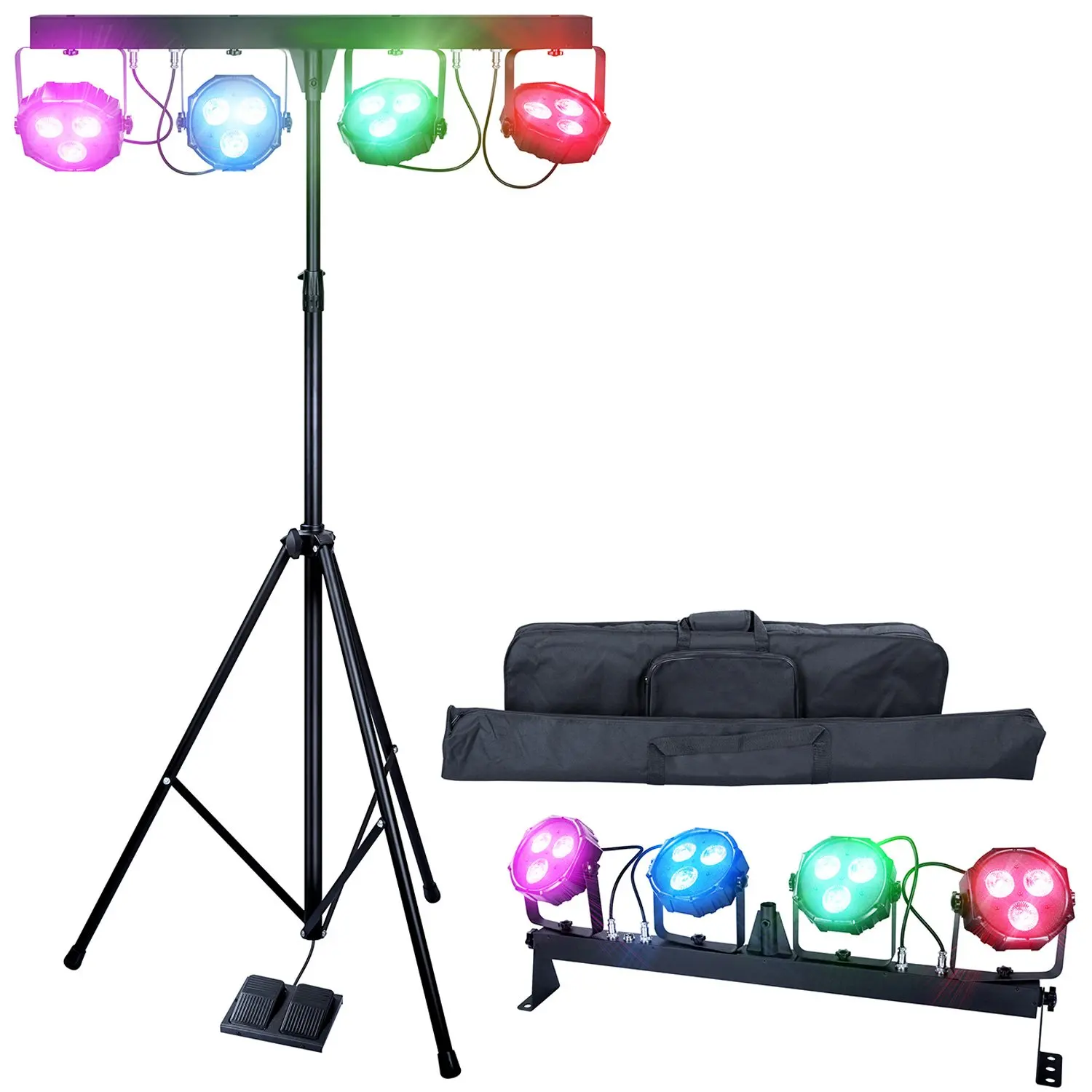 Dragonx 4 Bar Led Mobile Dj Stage Lighting Packages Portable Dragonx 4 Bar Led Mobile Dj Stage