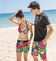 

New couples beach pants honeymoon suit seaside holiday loose men and women shorts large size hot pants,swim trunks