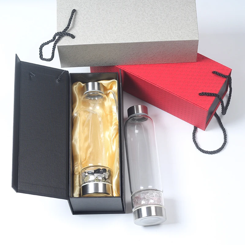 Gift Box Energy Crystal Water Bottle Natural Gemstone Water Bottles