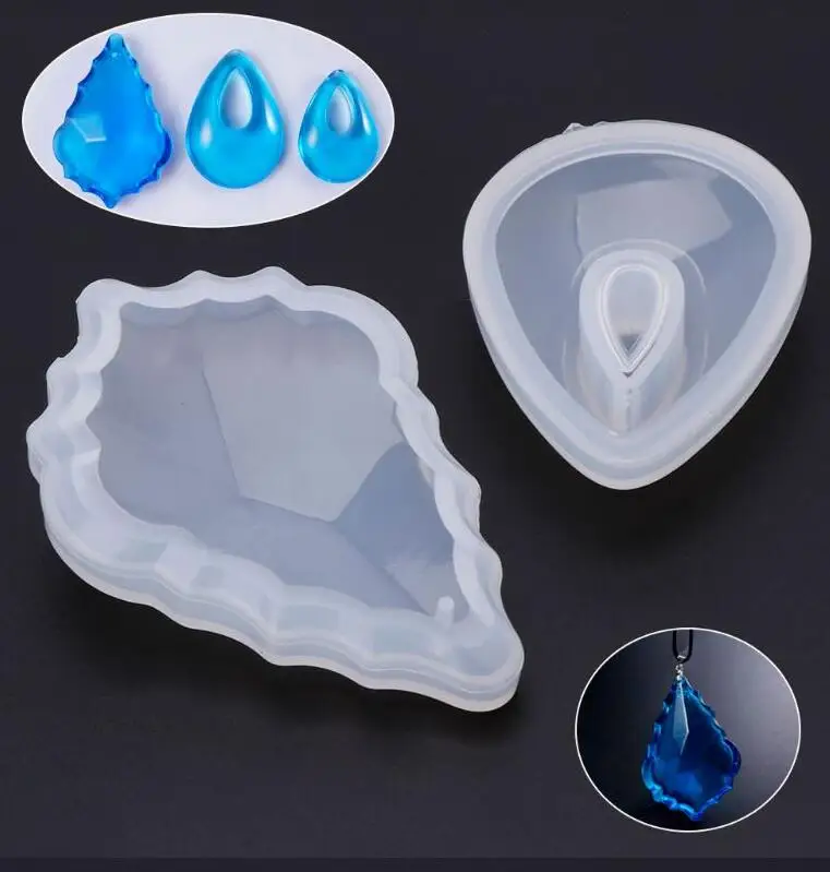 

WIIPU Silicone Mold Solid DIY Jewelry Making Pendant Epoxy Resin Crystal Necklace Bracelet Earrings Geometric 3D Crafts, Clear