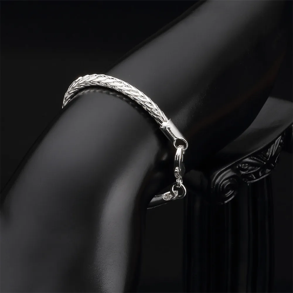Alibaba fashion jewelry 3.5M 925 Sterling Silver bracelet fashion silver bracelet for women men
