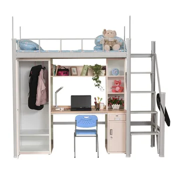 New Design School Apartment Cheap Steel Adult Metal Loft Bed With