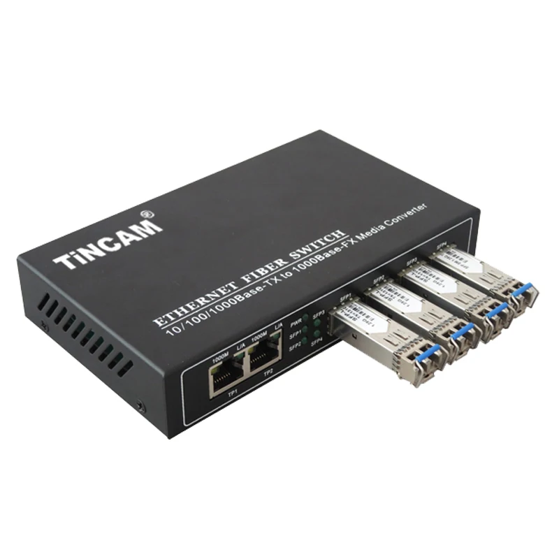 2 Port 4 Sfp Fiber 1000m Optilink Media Converter 20km Buy