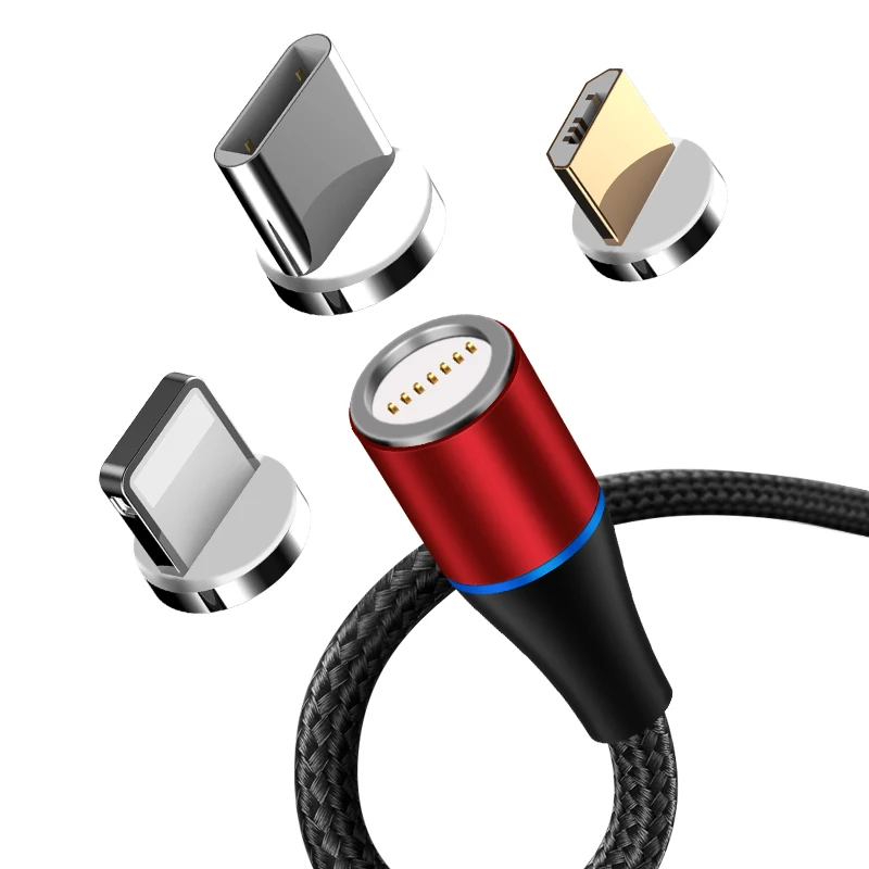 Factory price USB cable magnetic data cable Round shape 360 degree mobile data cable