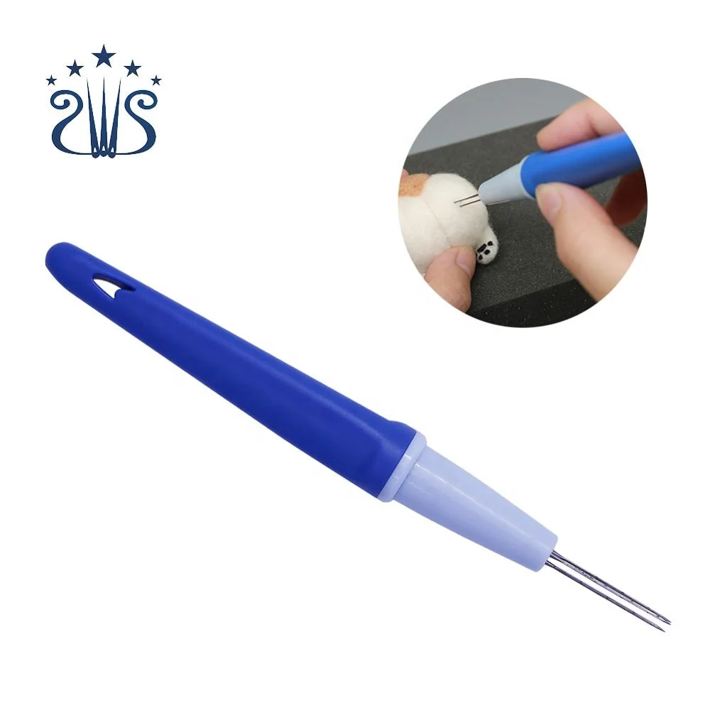 

SKC High Quality DIY Wool Felt pen Wool Felt Tool punches needle with 3 Needles, Blue+sky blue