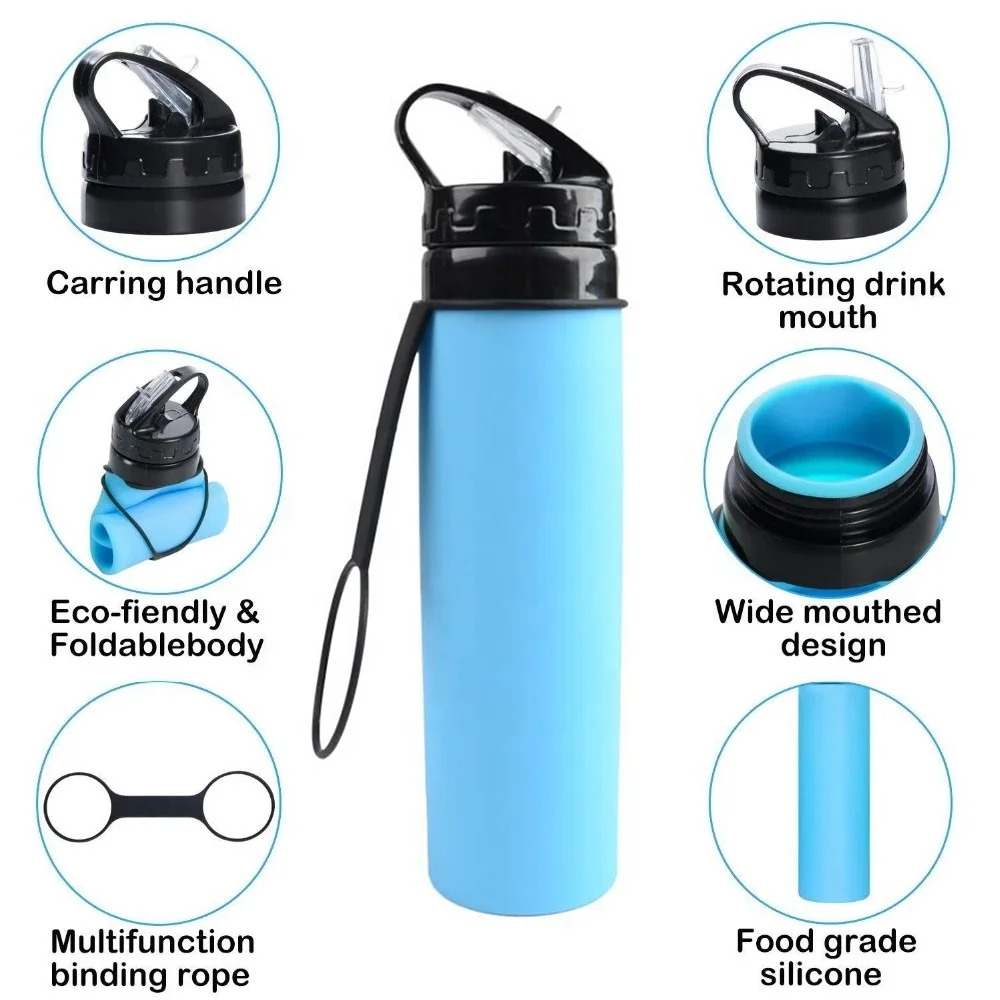 

Promotion silicone foldable bpa free water bottle with custom logo