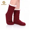 J515 Women Warm Fuzzy Home Socks with Gripper Winter Cable Knit Slipper Socks