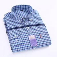 

Spring autumn whole sale hot selling new version of slimming plaid Oxford long-sleeved men's fashionable business shirts