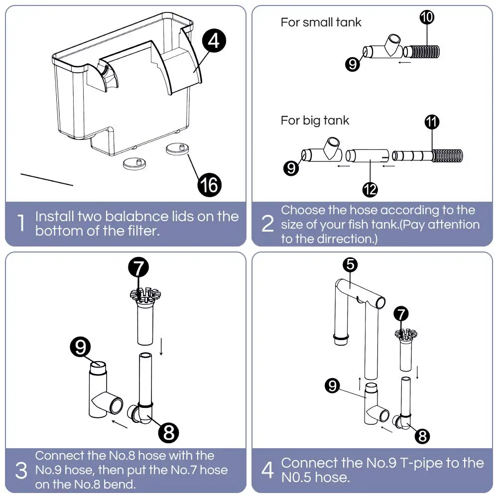 Seabillion Aquarium High Efficient Waterfall Filter For 2050 Gal Fish Tank Fcc Certified Filter