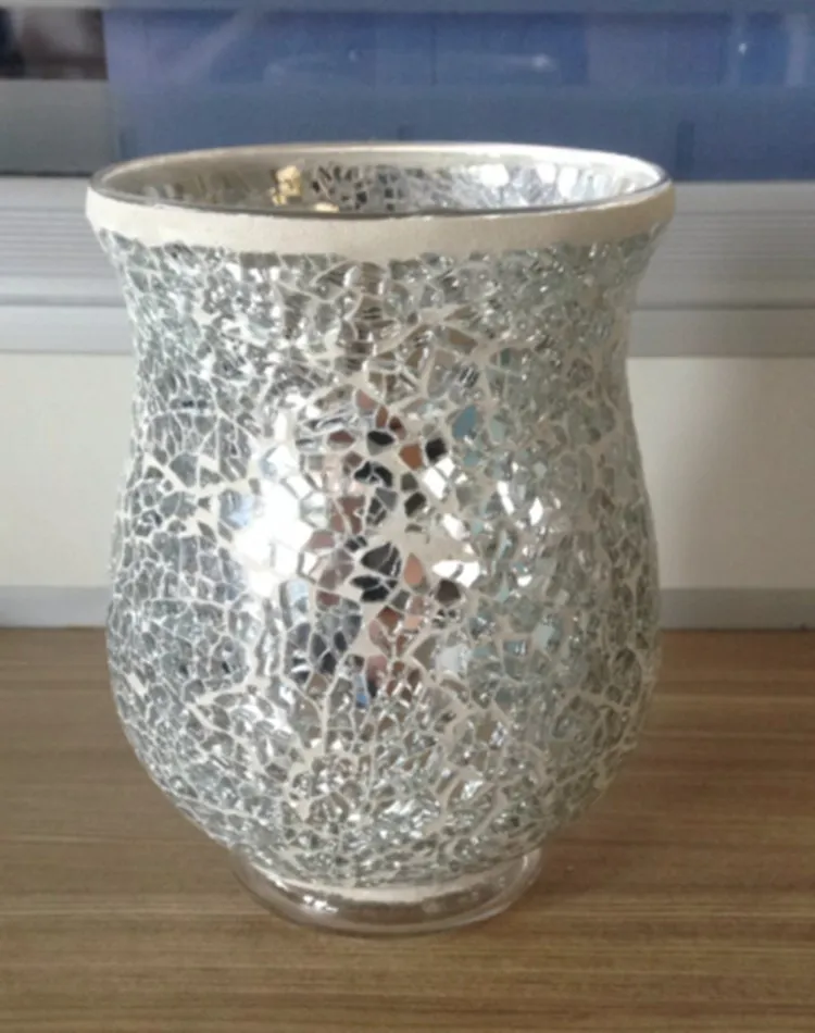 silver crackle tea light holders