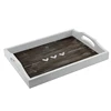 Factory supply custom rustic wood catering serving tray with handle
