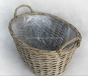 100 handmade Plastic Lined Grey Wicker Baskets For Plants Wicker Flower 100-handmade-plastic-lined-grey-wicker-baskets-for-plants-wicker-flower