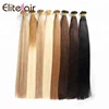 Wholesale top quality long lasting 100 keratin tip human hair extension 1g brazilian flat tip hair