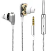 3.5mm Stereo HIFI Dual Driver Unit Earphone Super Bass Headset with Microphone