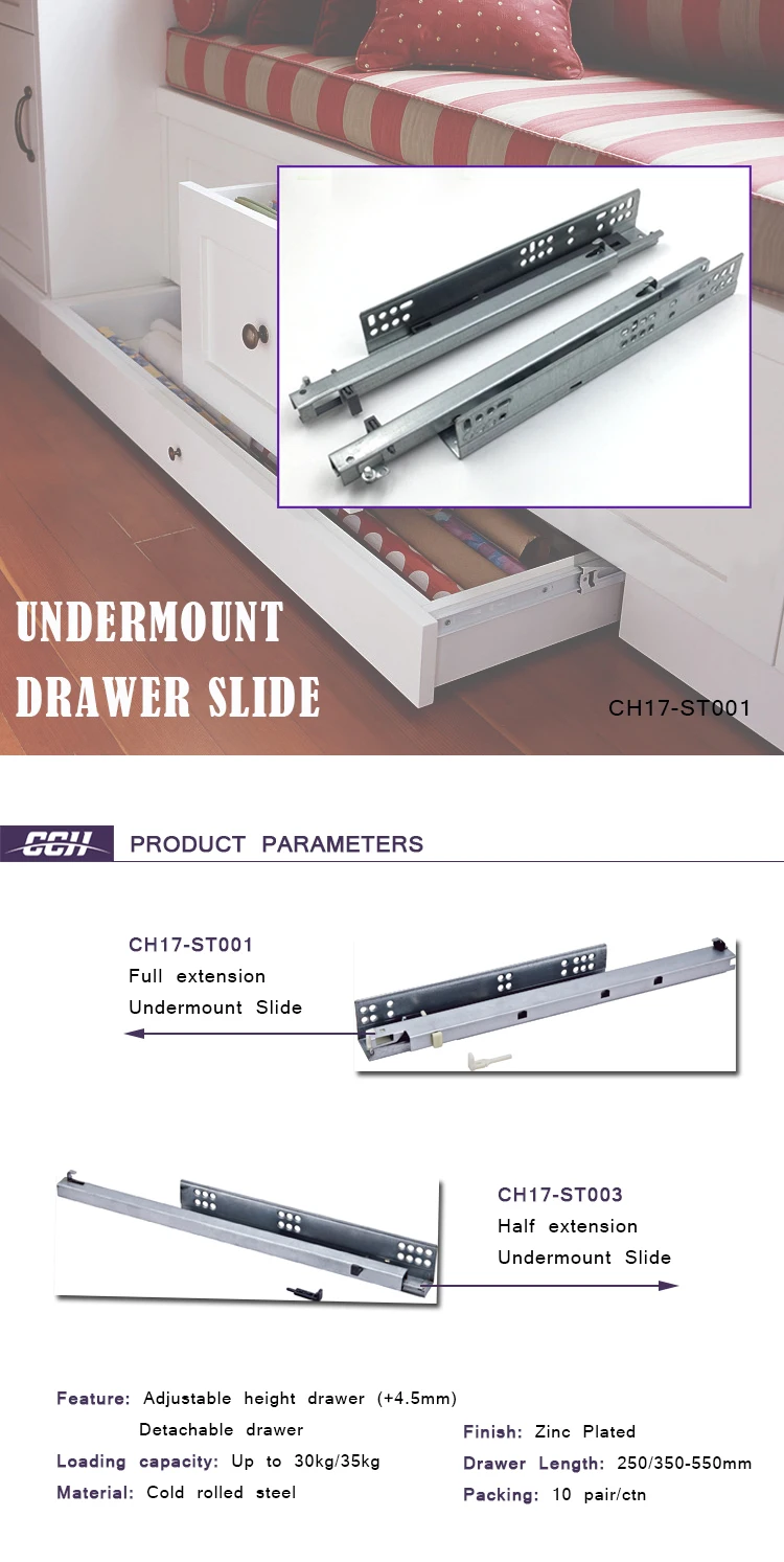 Dtc Drawer Slides Cabinet Heavy Duty Slide Rail Furniture Hardware