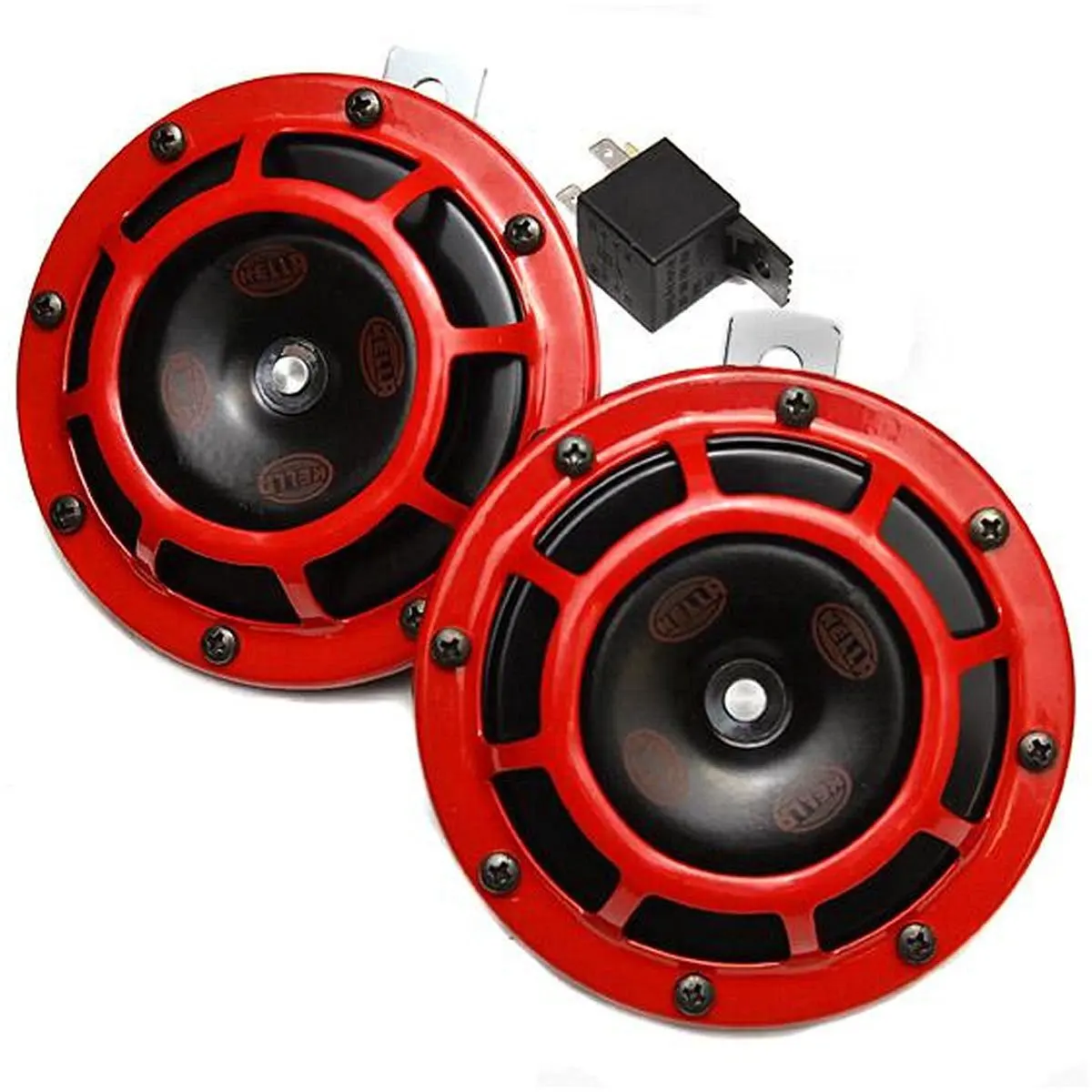 HELLA Supertone Universal 12V High Tone / Low Tone Twin Horn Kit (Red) / Shipping through DHL(Delivery within 4-5 days)