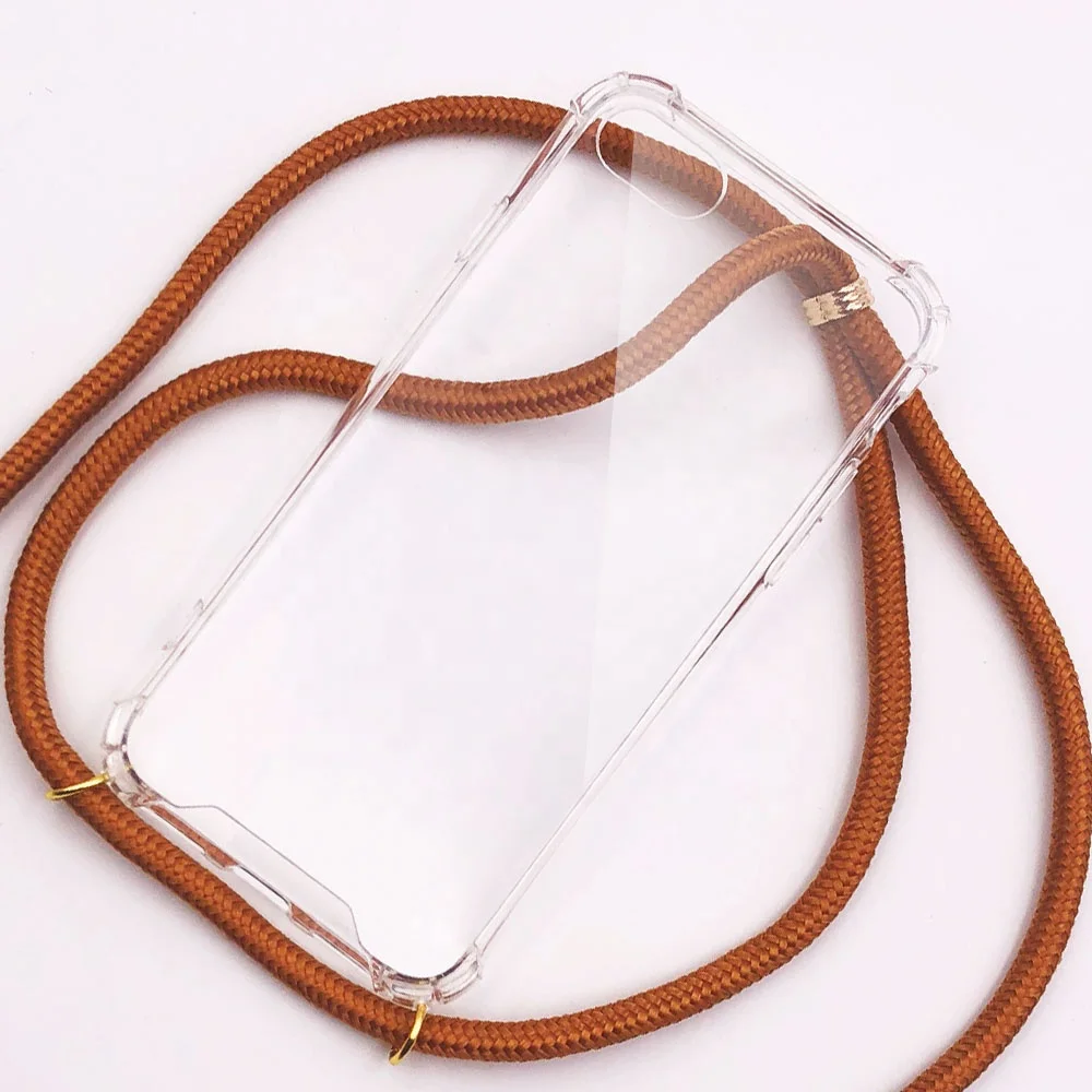 

YOFEEL Fashion Trend Anti-Shocking Phone Case With Corde/Rope, PC+ TPU Smart Cell Phone Case with Lanyard for iphone xs