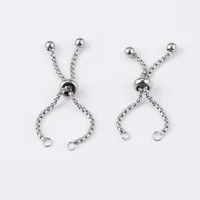 

4.5cm 5cm Adjustable Stainless Steel Box Chain DIY Ring Accessories Slider/Slide Extender Chain